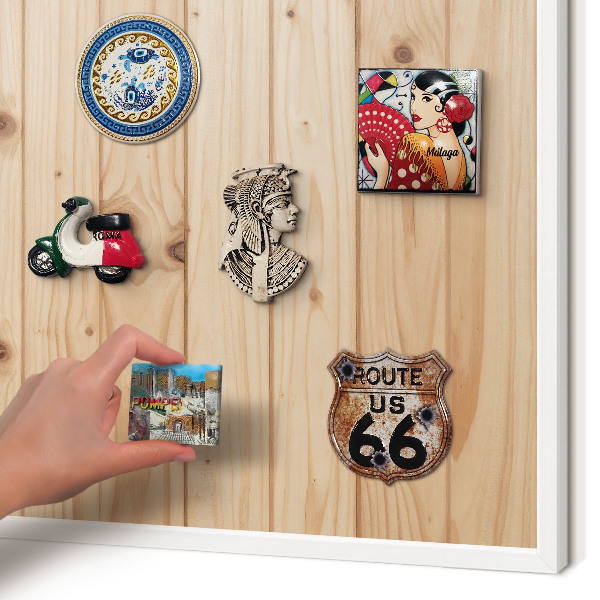 Panneau magnétique décoratif cadre noir Motif en bois