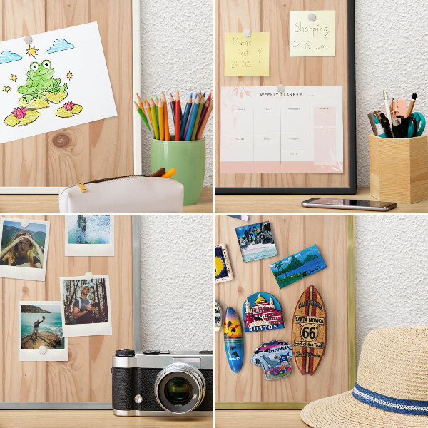 Panneau magnétique décoratif cadre noir Motif en bois