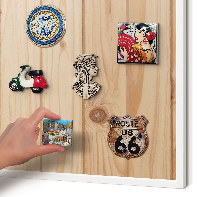 Panneau magnétique décoratif cadre noir Motif en bois