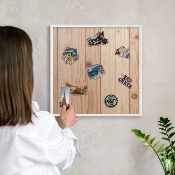 Panneau magnétique décoratif cadre noir Motif en bois