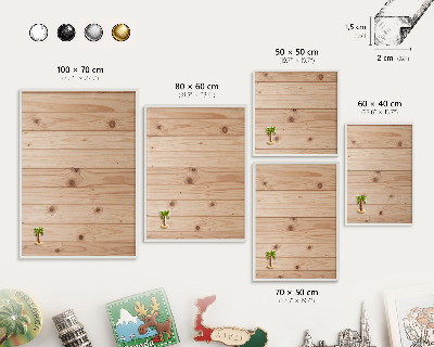 Panneau magnétique décoratif cadre noir Motif en bois