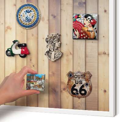 Tableau mural pour aimants dans un cadre noir Planches en bois