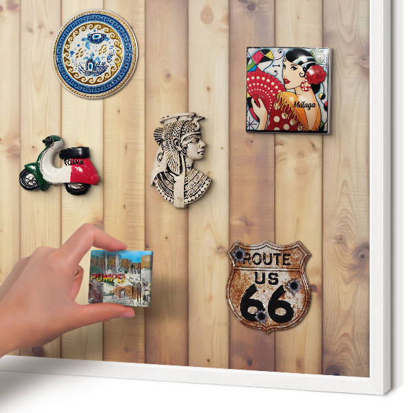 Tableau mural pour aimants dans un cadre noir Planches en bois