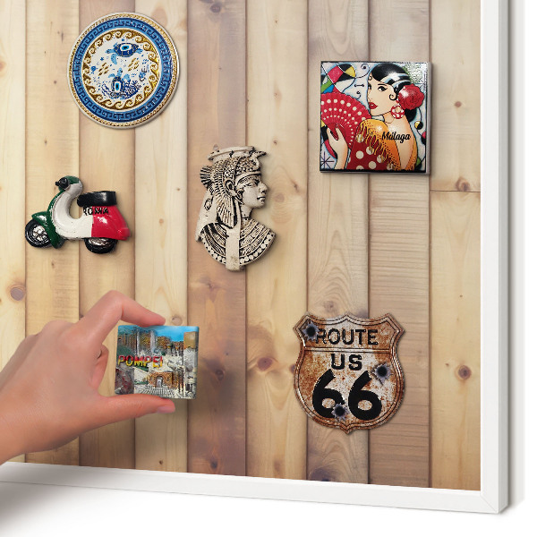 Tableau mural pour aimants dans un cadre noir Planches en bois