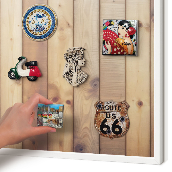 Tableau mural pour aimants dans un cadre noir Planches en bois