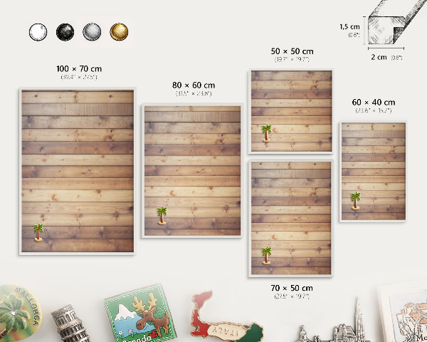 Tableau mural pour aimants dans un cadre noir Planches en bois