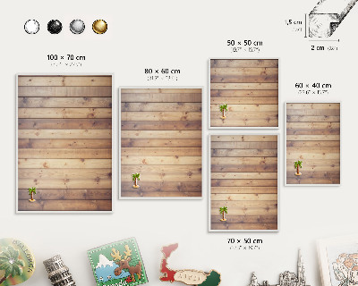 Tableau mural pour aimants dans un cadre noir Planches en bois
