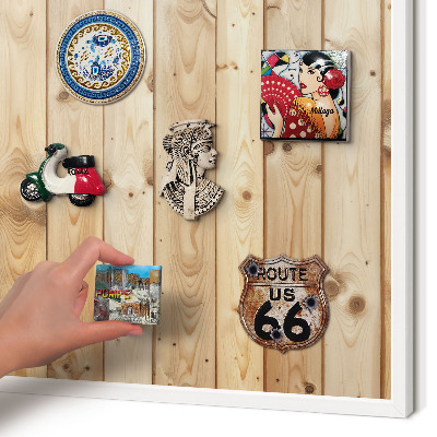 Panneau magnétique décoratif cadre noir Planches de bois