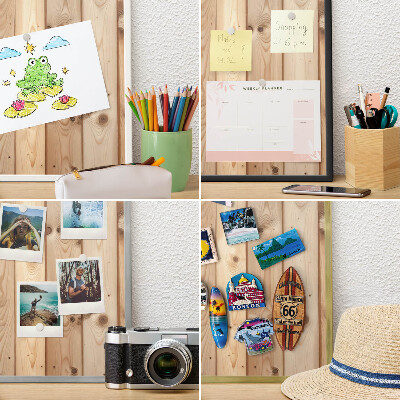 Panneau magnétique décoratif cadre noir Planches de bois