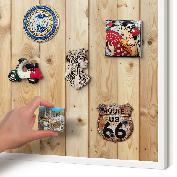 Panneau magnétique décoratif cadre noir Planches de bois