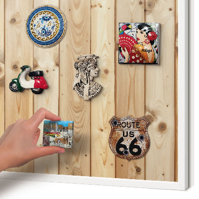 Panneau magnétique décoratif cadre noir Planches de bois