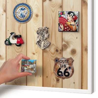 Panneau magnétique décoratif cadre noir Planches de bois