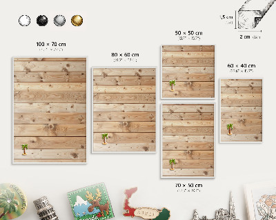 Panneau magnétique décoratif cadre noir Planches de bois