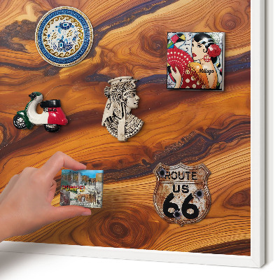 Tableau mural pour aimants dans un cadre noir Anneaux en bois