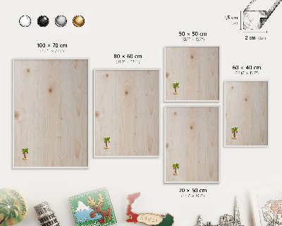 Tableau mural pour aimants dans un cadre noir Motif en bois