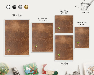 Panneau magnétique décoratif cadre noir Texture brune