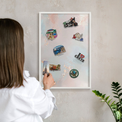 Panneau magnétique décoratif cadre noir Harmonie pastel
