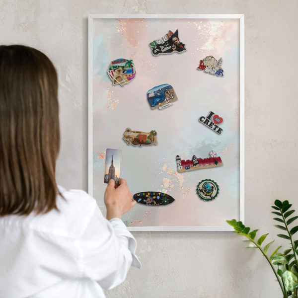 Panneau magnétique décoratif cadre noir Harmonie pastel