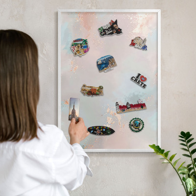 Panneau magnétique décoratif cadre noir Harmonie pastel