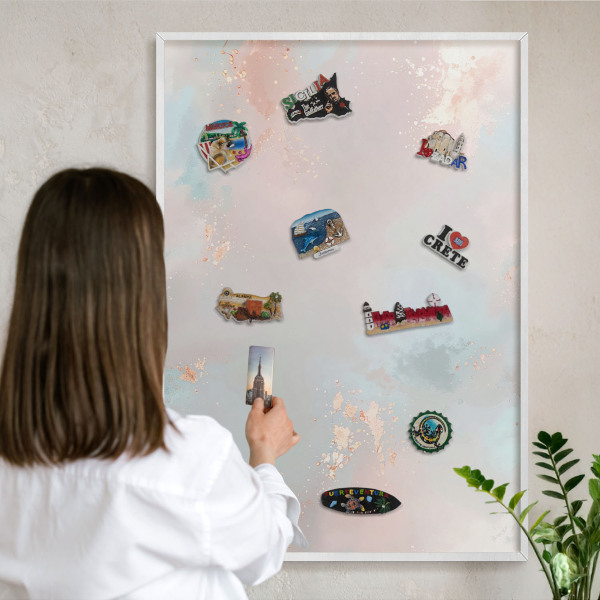 Panneau magnétique décoratif cadre noir Harmonie pastel