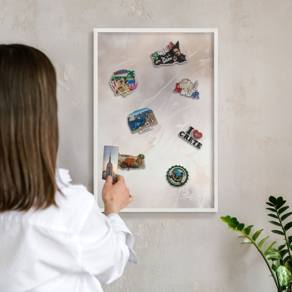 Tableau mural pour aimants dans un cadre noir Douce légèreté