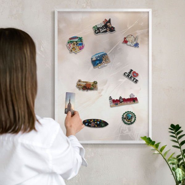 Tableau mural pour aimants dans un cadre noir Douce légèreté