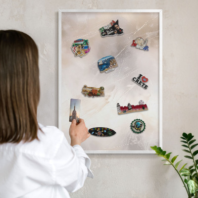 Tableau mural pour aimants dans un cadre noir Douce légèreté