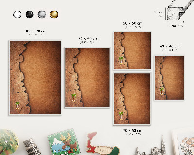 Tableau mural pour aimants dans un cadre noir Texture bois
