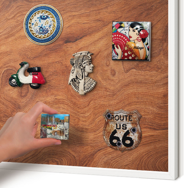 Panneau magnétique décoratif cadre noir Grain de bois