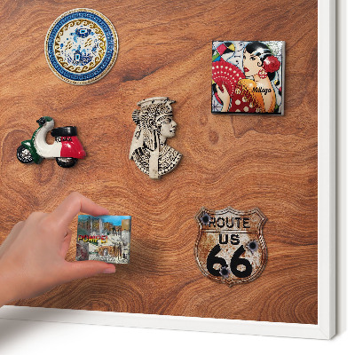 Panneau magnétique décoratif cadre noir Grain de bois