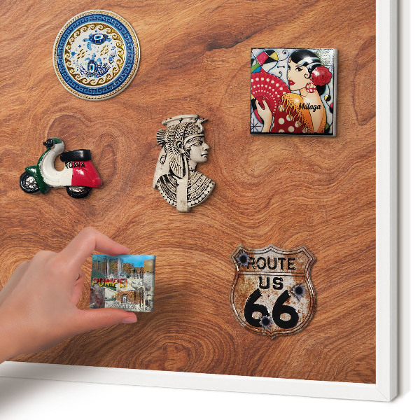 Panneau magnétique décoratif cadre noir Grain de bois