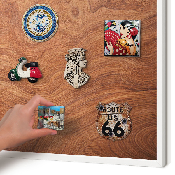Panneau magnétique décoratif cadre noir Grain de bois