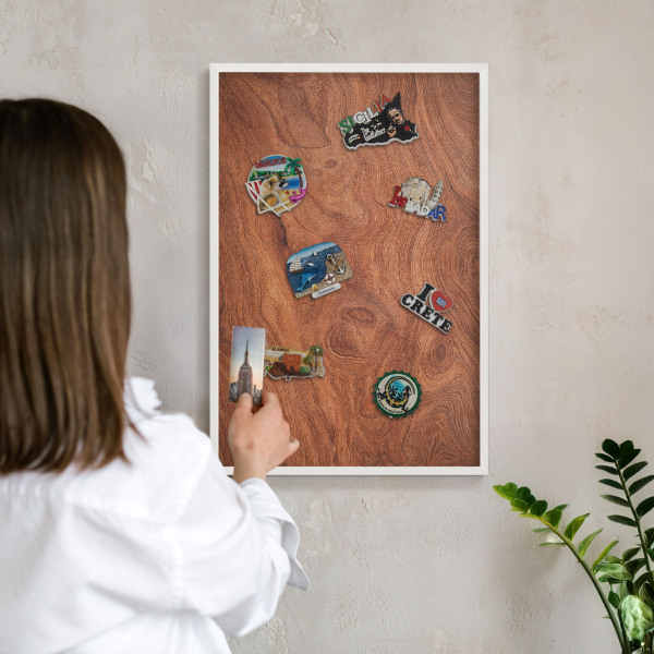 Panneau magnétique décoratif cadre noir Grain de bois