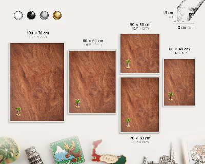 Panneau magnétique décoratif cadre noir Grain de bois