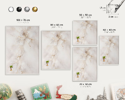 Tableau mural pour aimants dans un cadre noir Élégance florale
