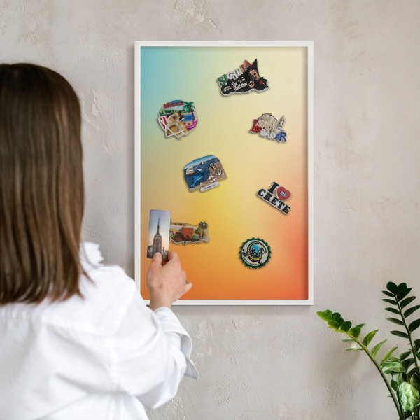 Tableau mural pour aimants dans un cadre noir Transition de couleur