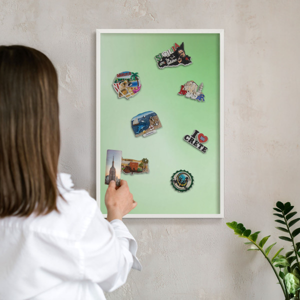 Tableau mural pour aimants dans un cadre noir Harmonie verte
