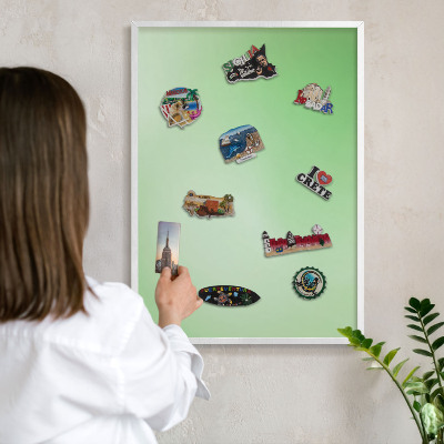 Tableau mural pour aimants dans un cadre noir Harmonie verte