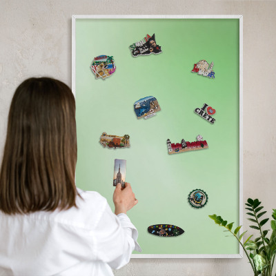 Tableau mural pour aimants dans un cadre noir Harmonie verte