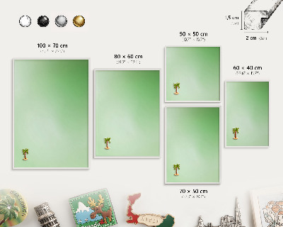 Tableau mural pour aimants dans un cadre noir Harmonie verte