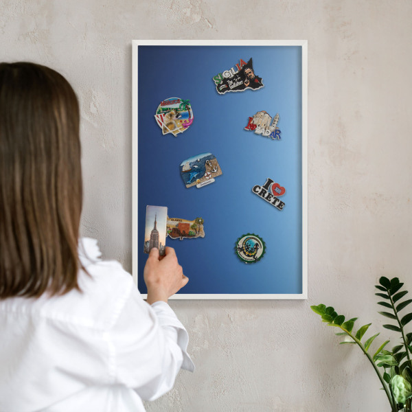 Tableau mural pour aimants dans un cadre noir Dégradés bleus