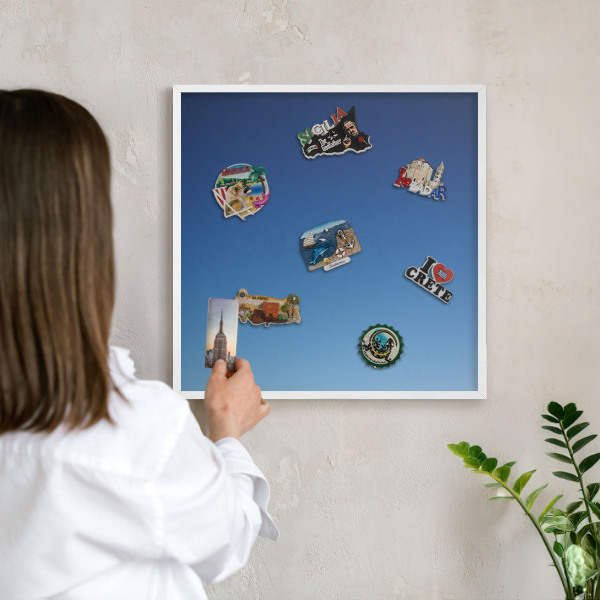 Tableau mural pour aimants dans un cadre noir Dégradés bleus