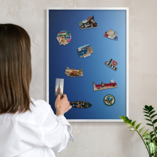 Tableau mural pour aimants dans un cadre noir Dégradés bleus