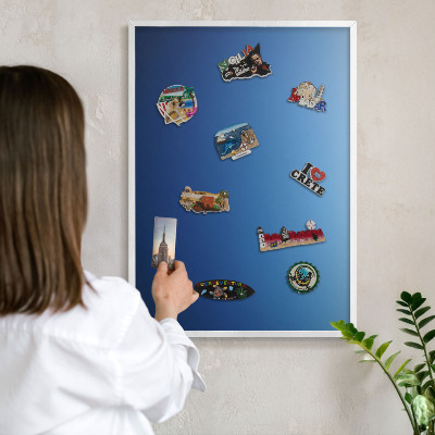 Tableau mural pour aimants dans un cadre noir Dégradés bleus