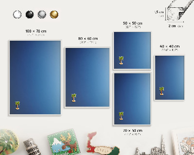 Tableau mural pour aimants dans un cadre noir Dégradés bleus