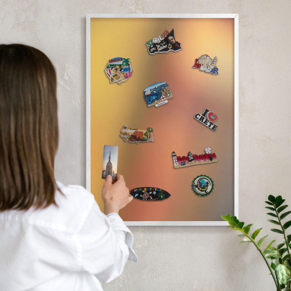 Tableau mural pour aimants dans un cadre noir Lueur colorée