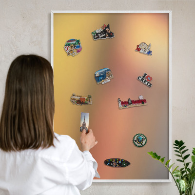 Tableau mural pour aimants dans un cadre noir Lueur colorée