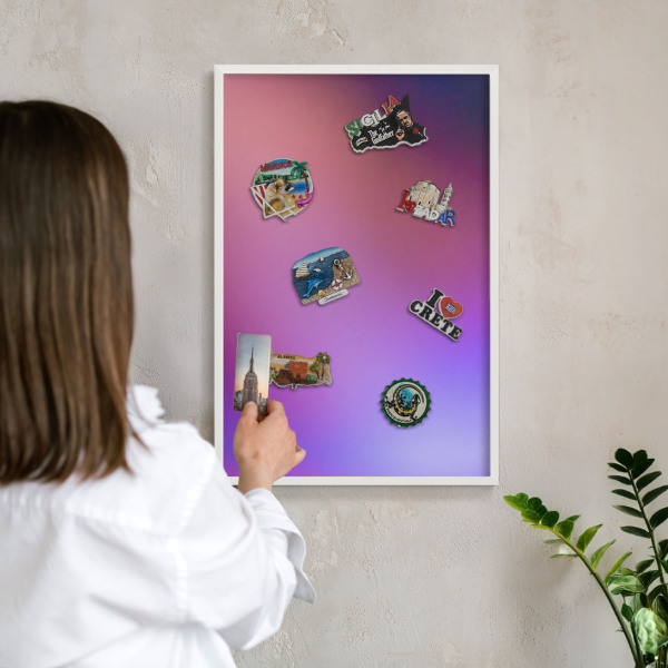 Tableau mural pour aimants dans un cadre noir Couleurs de l'harmonie