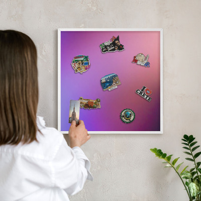 Tableau mural pour aimants dans un cadre noir Couleurs de l'harmonie