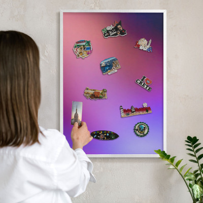 Tableau mural pour aimants dans un cadre noir Couleurs de l'harmonie